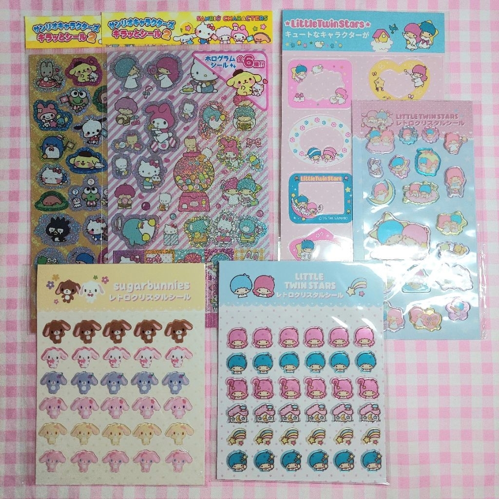 NEW Sticker Sheet Sanrio Kiki Lala Sugar Bunnies Little Twin Star