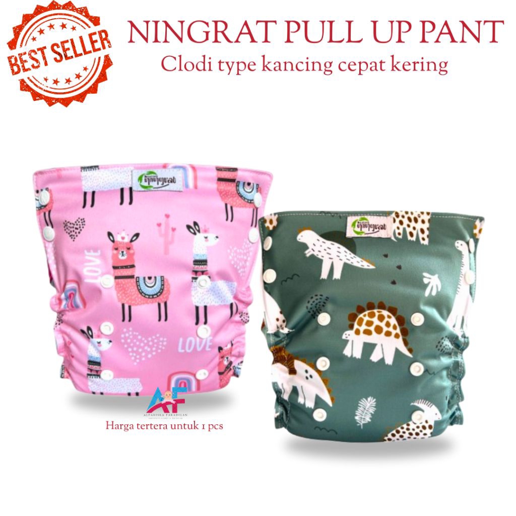 Clodi Ningrat Pull Up pant Popok Kain Bayi Cuci ulang cloudy Newborn clody SNI type Kancing