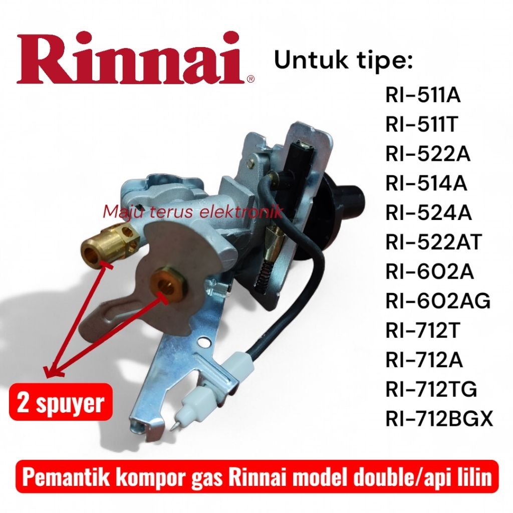 mesin kompor gas Rinnai Double spuyer dengan api lilin