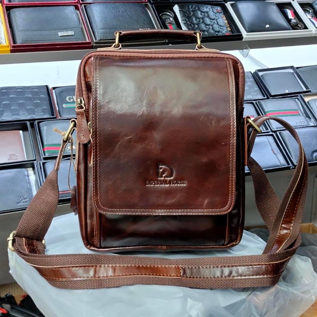 IMPERIAL HORSE-TAS SELEMPANG PRIA KULIT ASLI ORIGINAL MODEL 9650 BROWN
