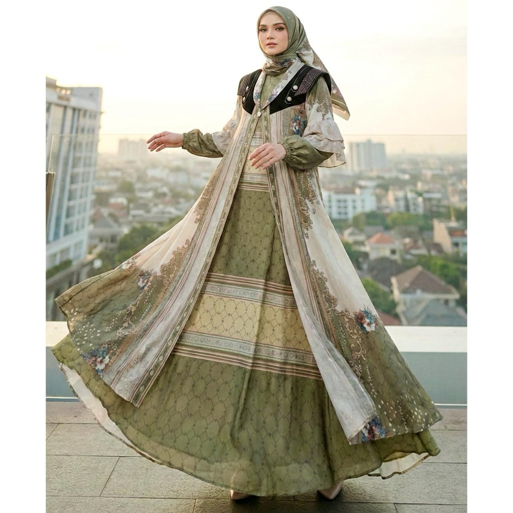 TREVANA GAMIS DRESS SET HIJAB 7411 ORI BY TREVANA