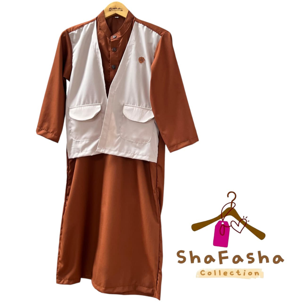 Baju Jubah Gamis Rompi Anak Laki Laki Usia 1-12 Tahun