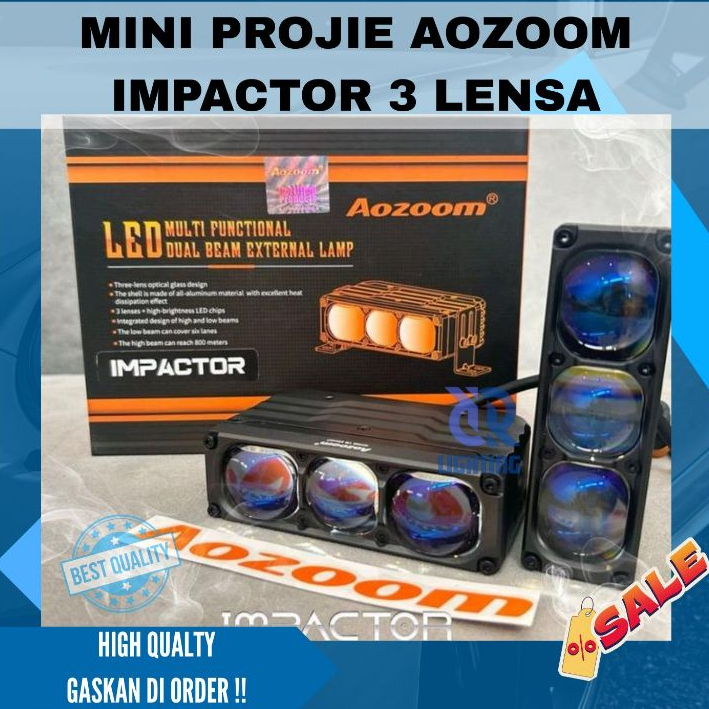 AOZOOM IMPACTOR / LED MINI 3 LENSA - THREE LENSES MINI LED | DUAL BEAM PROJECTOR