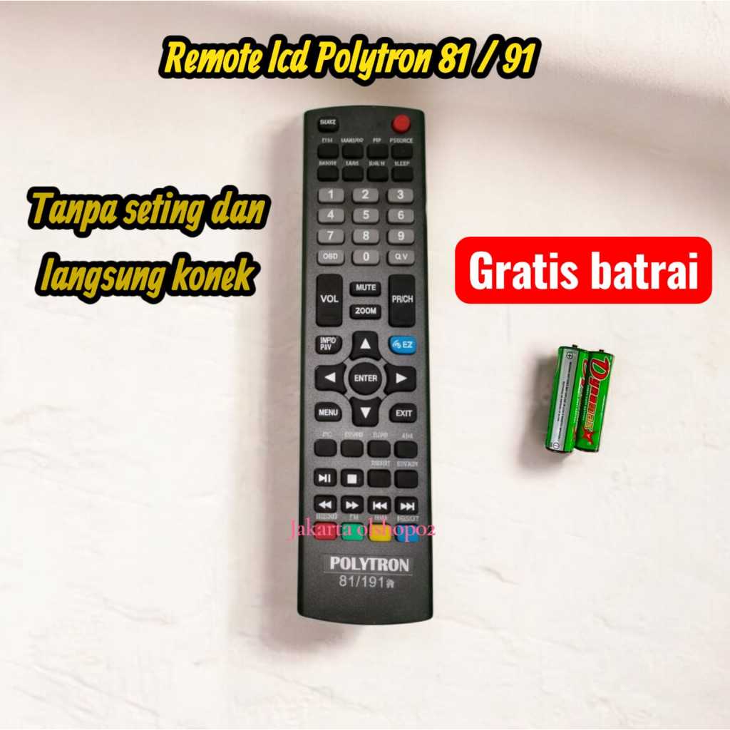 TERLARIS SIAP PAKAI [ GRATIS BATRAI ] REMOT REMOTE TV POLYTRON CINEMAX LED/LCD 81l191 PLD 24T8511