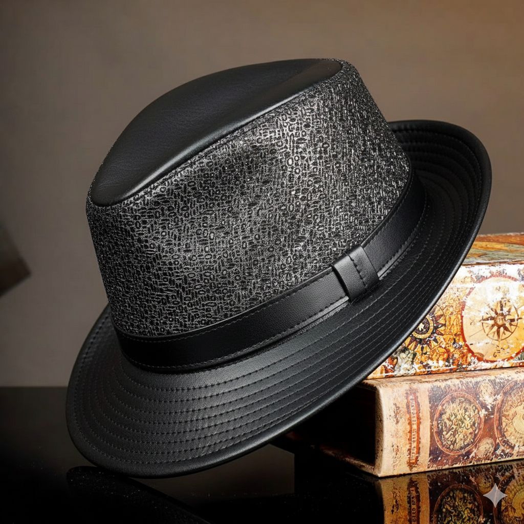 MYRA Topi Kulit Fedora Pria/ Topi Fedora Cowboy Hat Fedora