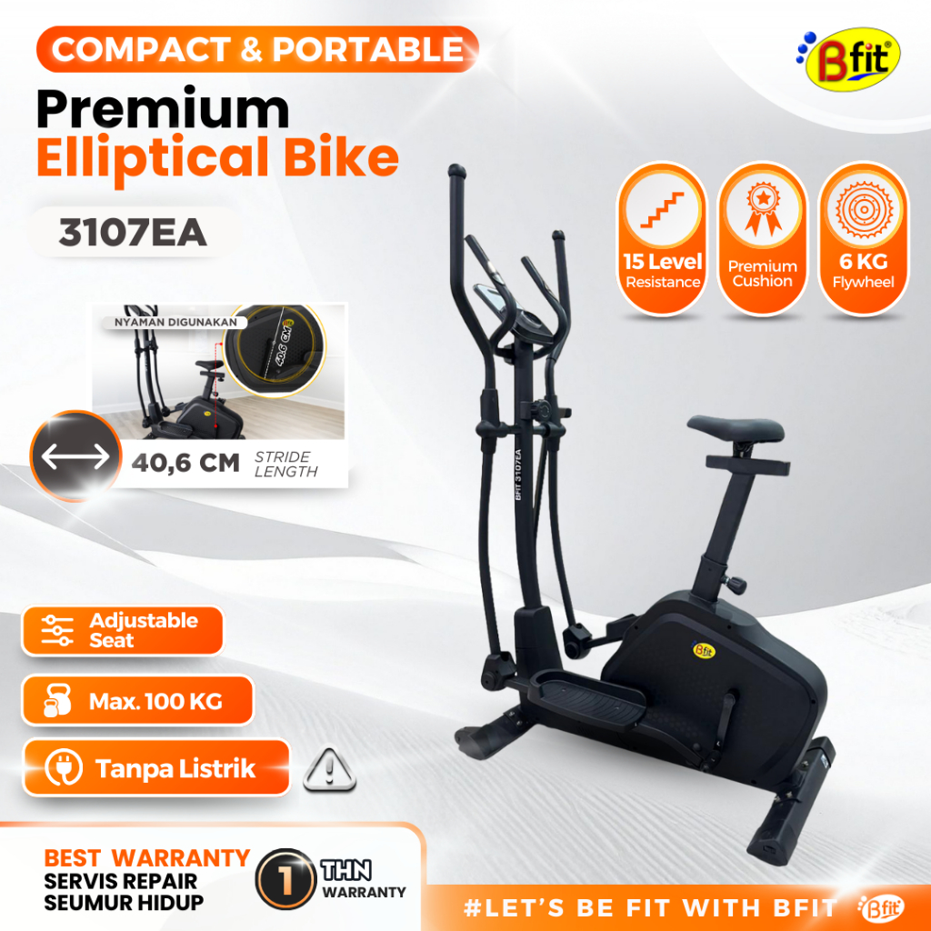 (YOGYAKARTA) Sepeda Statis BFIT 3105EA Elliptical Bike Sepeda Olahraga Cardio Murah Portable