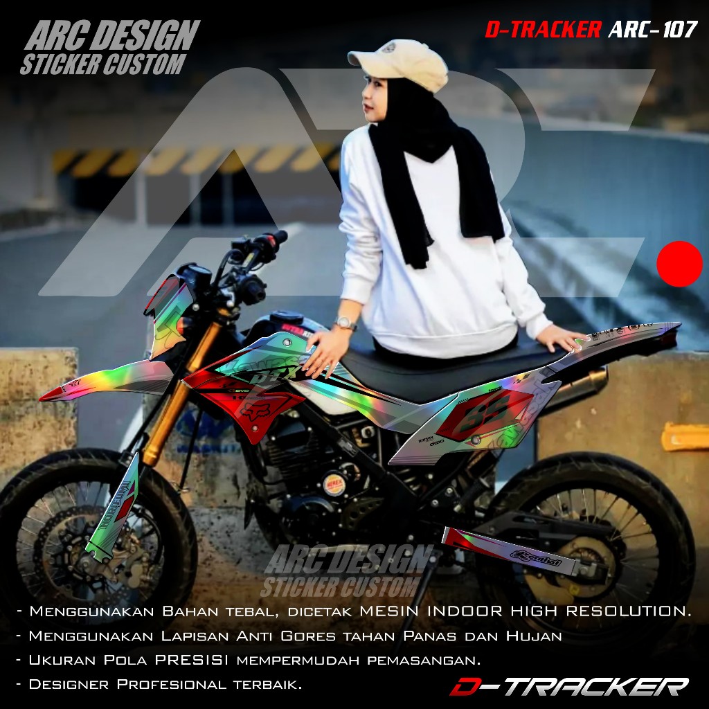 (PROMO COD) TERBARU Decal Sticker HOLOGRAM Motor Cross Dtracker 150 New Full body - Dekal Stiker Sko