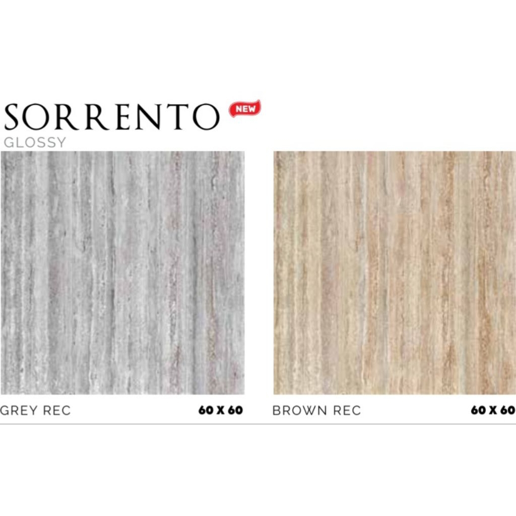 Keramik Merk Platinum Sorrento Grey/Brown ukuran 60x60 cm tekstur Glossy