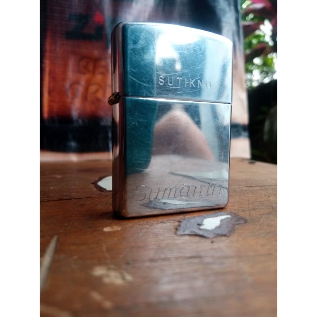 original Zippo high p chrome insert brass Romawi 1998