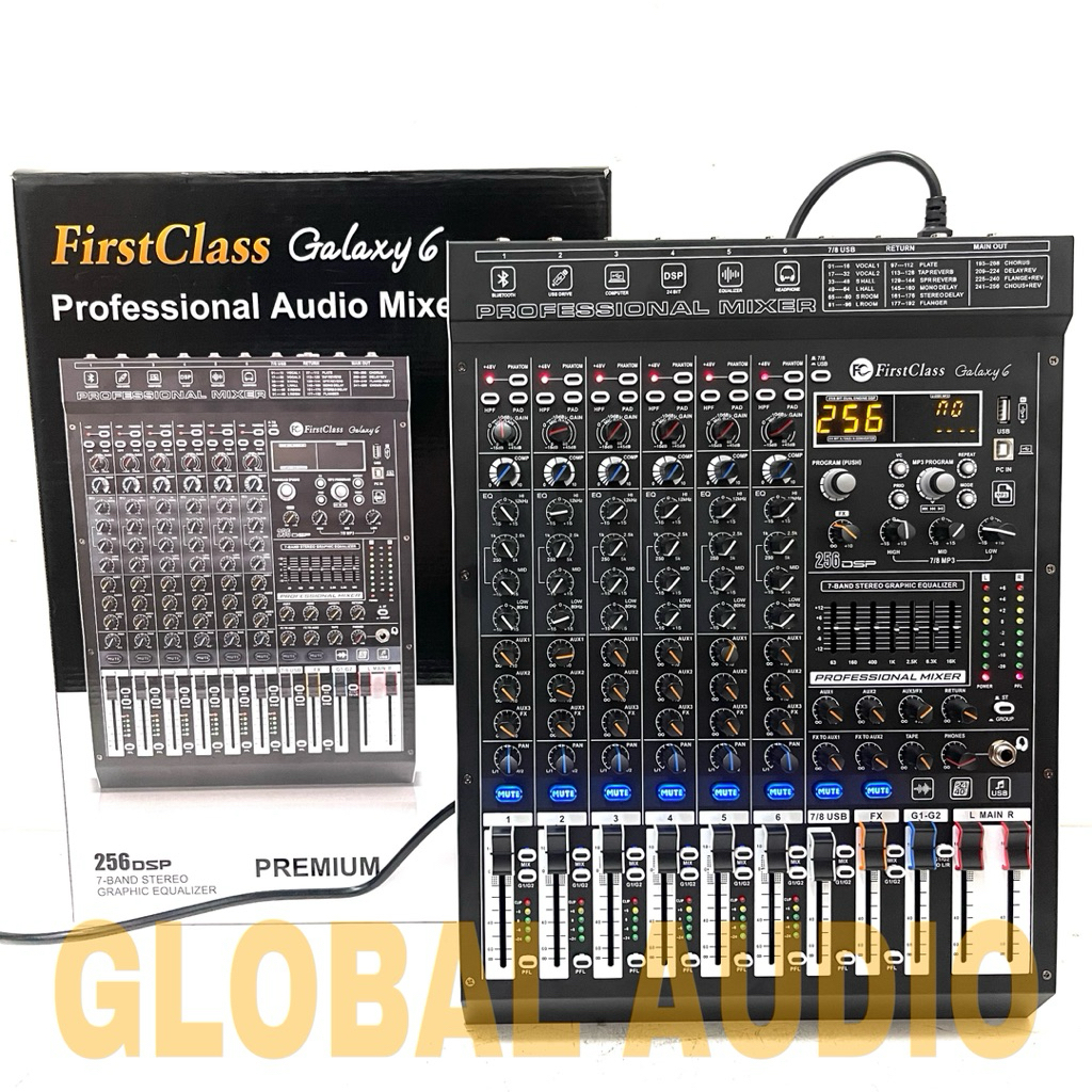 Mixer Audio FirstClass Galaxy 6 8Channel Original Profesional Micer DSP 256 Phantom 48V Bluetooth US