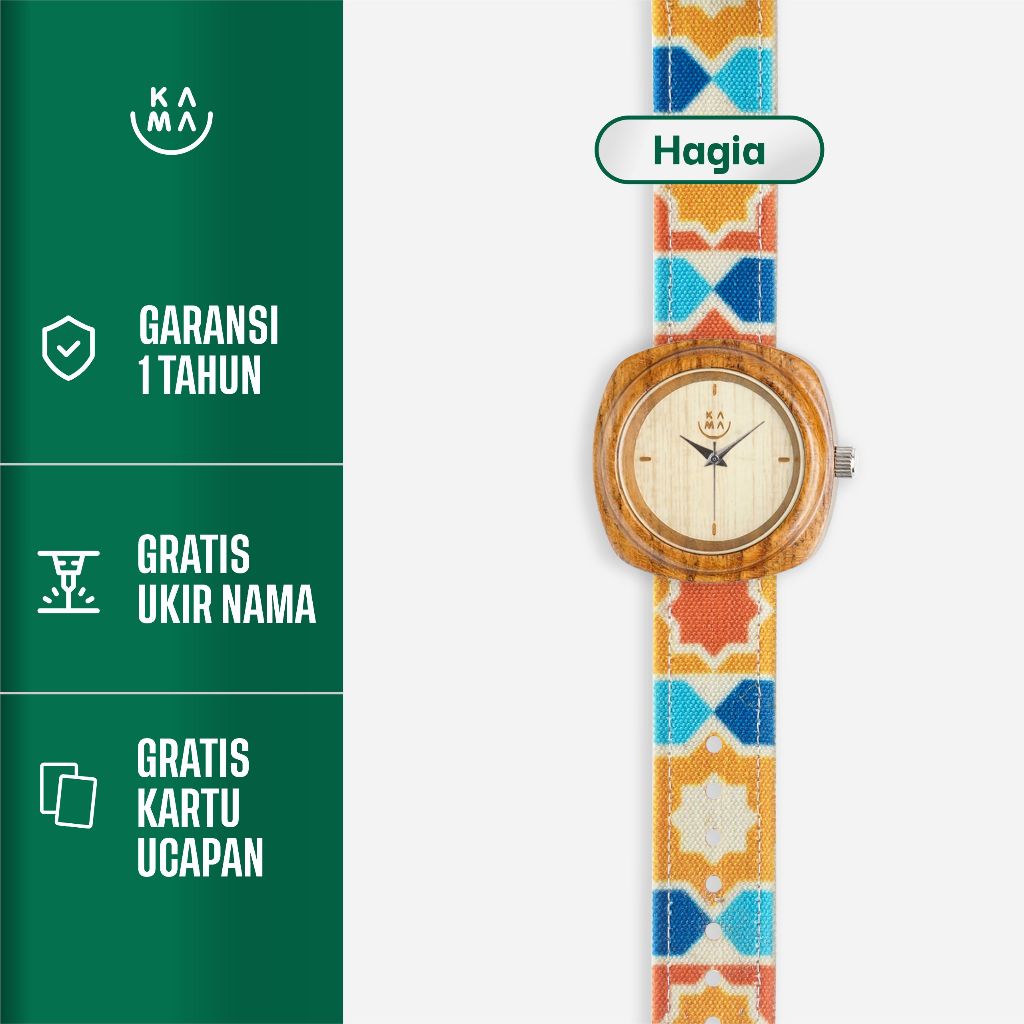 Jam Tangan Kayu Kama Watch Edisi Strap Hagia