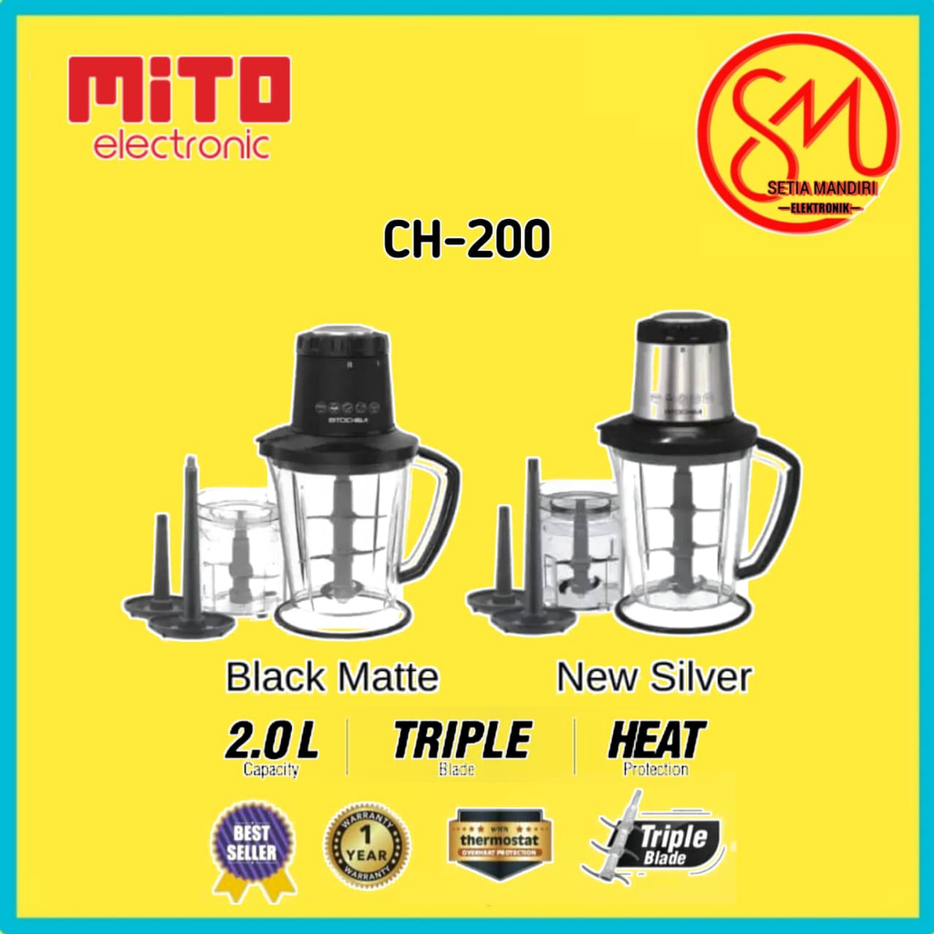 MITOCHIBA Food Magic Chopper CH200 Blender 2L Alat Penggiling dan Penghalus Bumbu