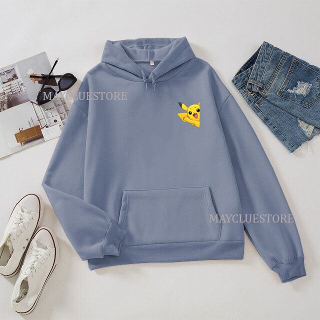 Hoodie oversize wanita cute pokemon size L XL XXL 2XL jumper cewek cowok musim dingin terbaru 2025 h