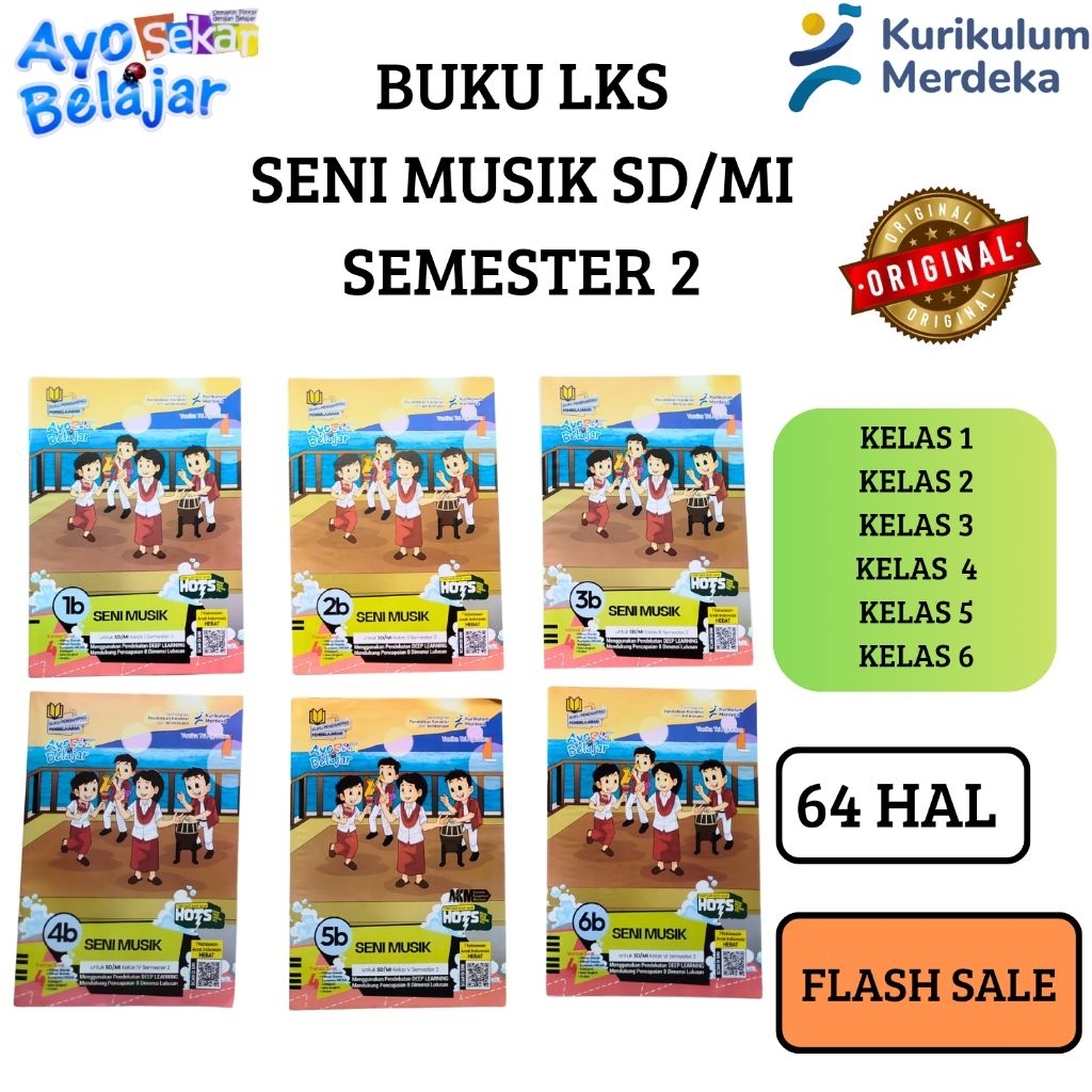 BUKU LKS SEKAR AYO BELAJAR SENI MUSIK SD/MI KELAS 1-6 SEMESTER 2 KURIKULUM MERDEKA
