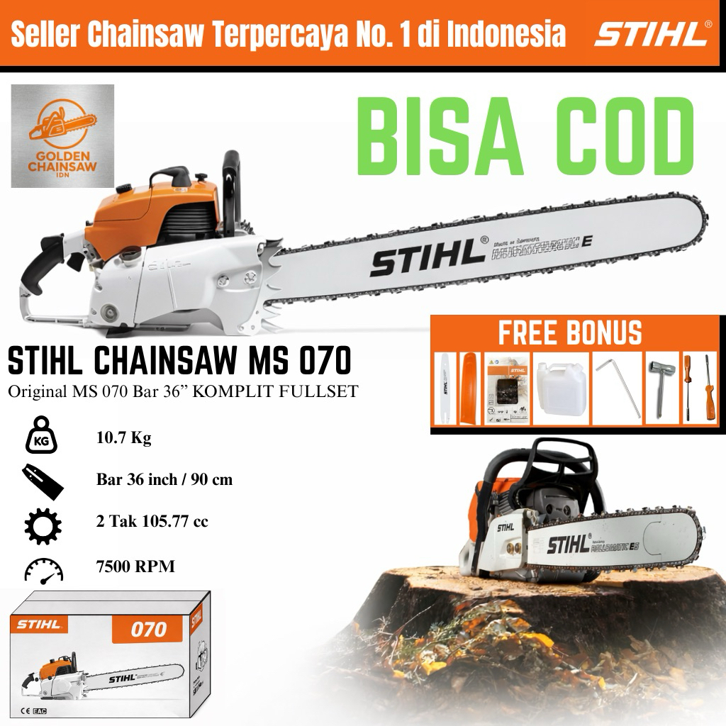 TERMURAH MESIN CHAINSAW STIHL MS 070 36" / Mesin Gergaji Kayu Chainsaw STIHL MS 070 36 Inch - Mesin 