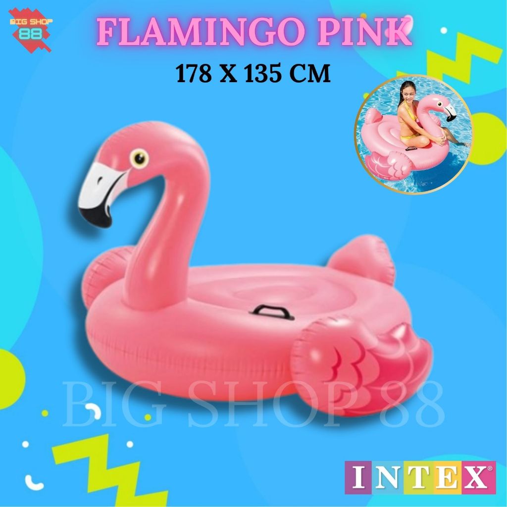 PELAMPUNG INTEX PELAMPUNG RENANG ANAK BAN RENANG BESAR BIG JUMBO  FLAMINGO PINK #57558