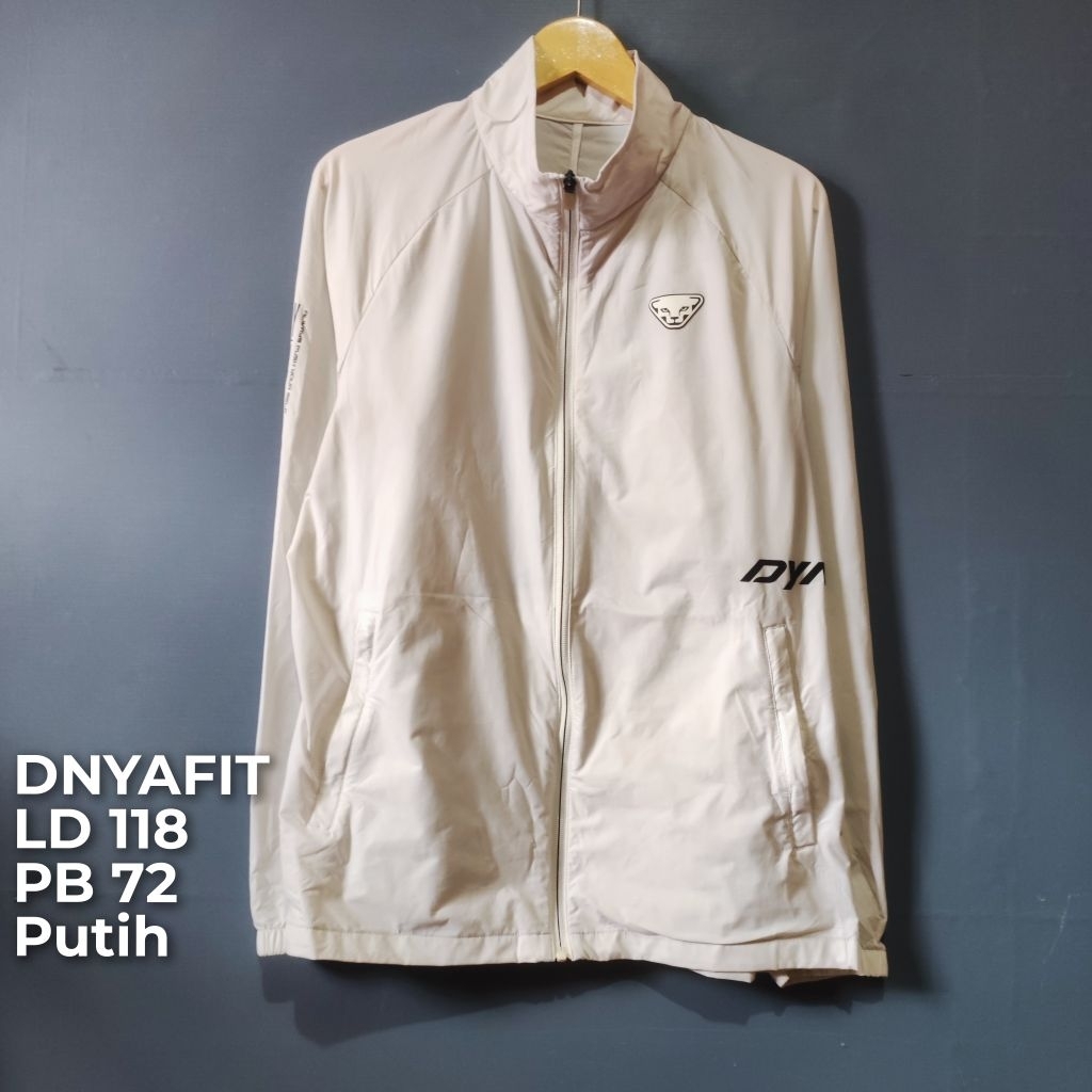 jacket tracktop parasut pria wanita warna putih second brand DNYAFIT| bekas pakai