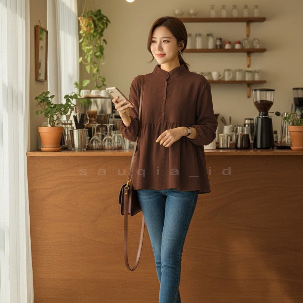 ARINA BLOUSE KATUN RAYON CRINKLE / BLOUSE MUSLIM WANITA