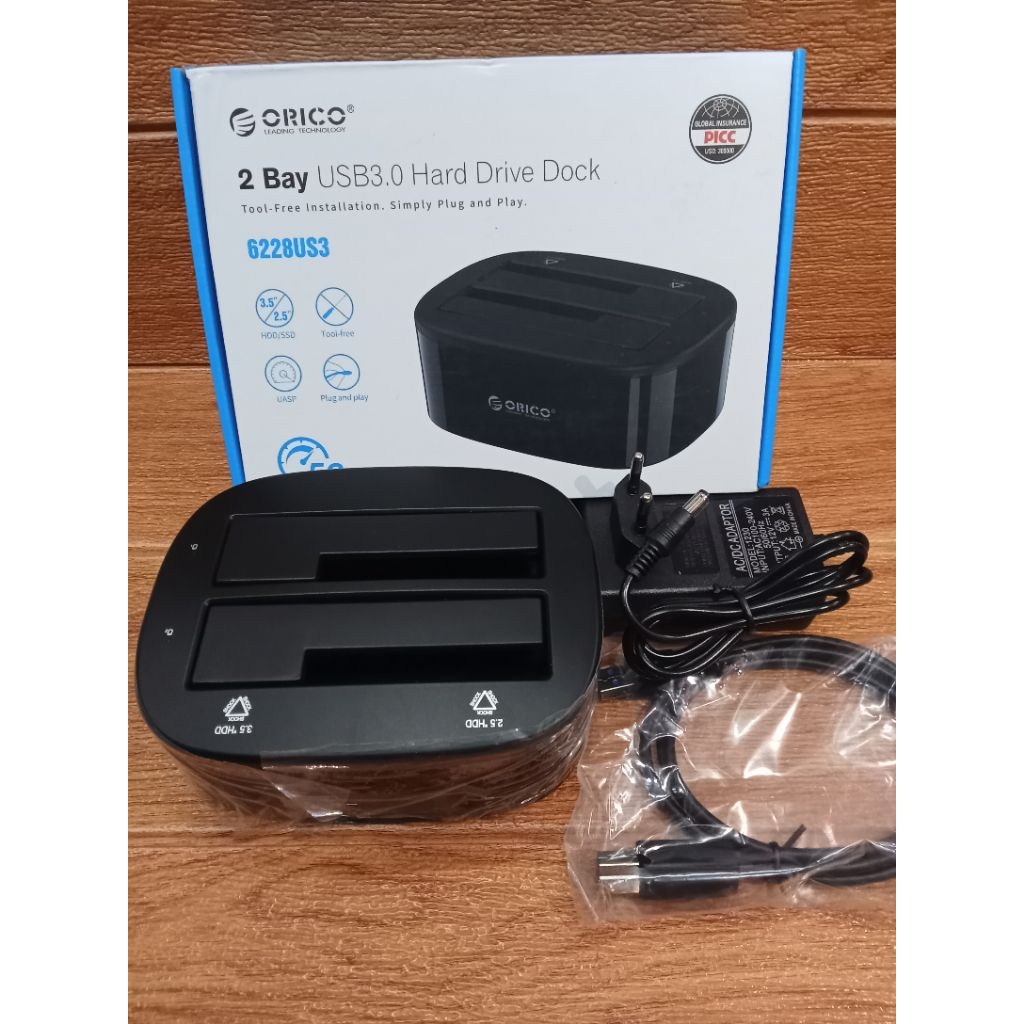 ORICO 6228US3-C 2BAY DOCKING HDD HARDDISK SSD 2.5 & 3.5 USB 3.0 ORICO