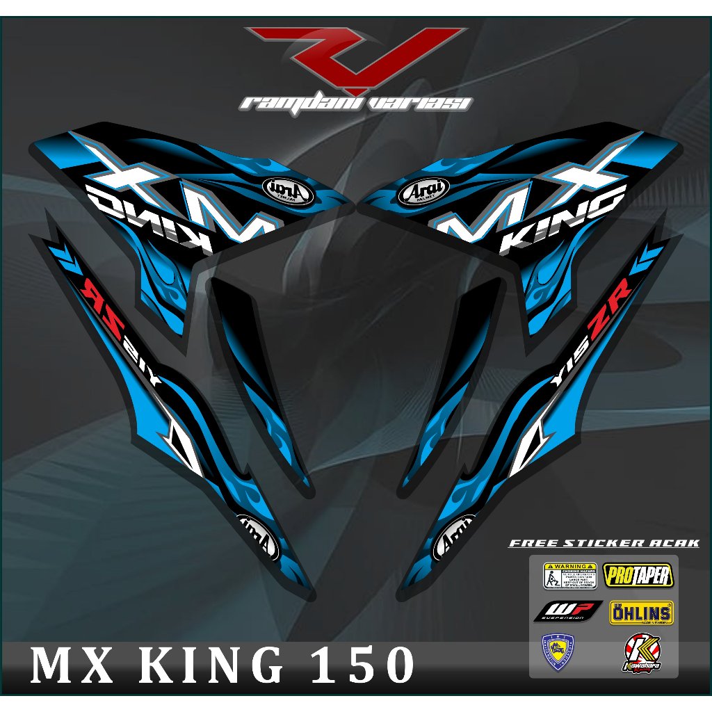 STRIPING STIKER JUPITER MX KING/STIKER VARIASI MX KING 150/STRIPING MOTOR MX KING MTF API ARAI KEREN