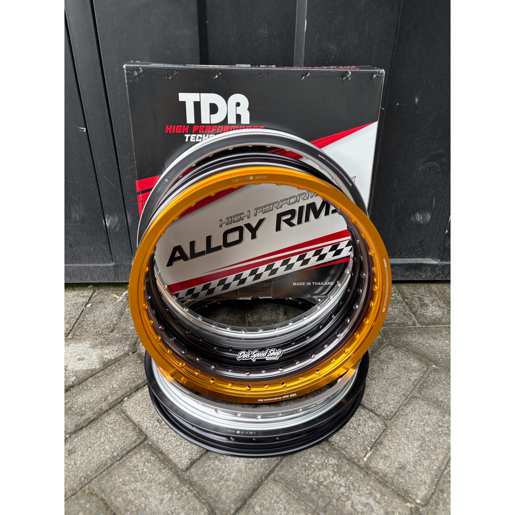 VELG TDR HITAM SILVER KUNING GREY TITANIUM GOLD MATE 140 160 185 RING 17 18 MODEL WSHAPE KOTAK