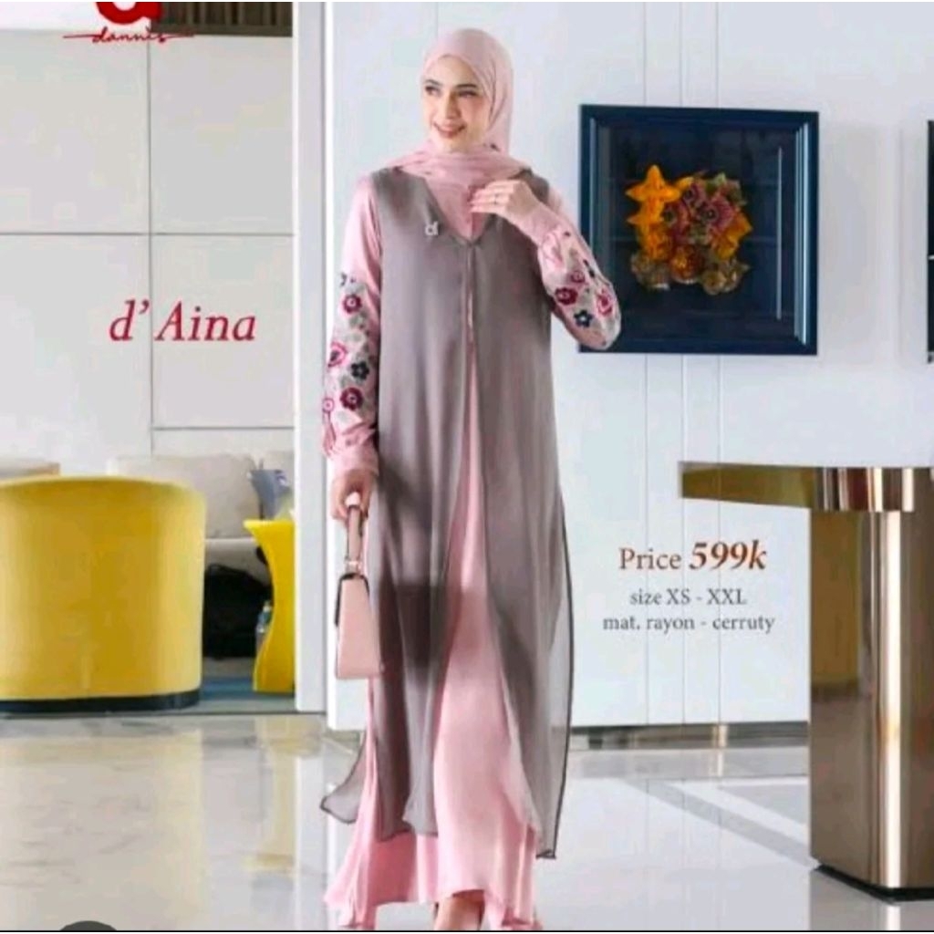 abaya Dannis d aina busui friendly kancing depan