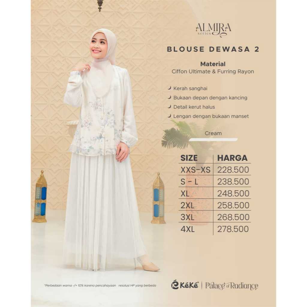 Tunik Couple Almira Cream by Keke/Baju Couple 2026 Almira Cream by Keke