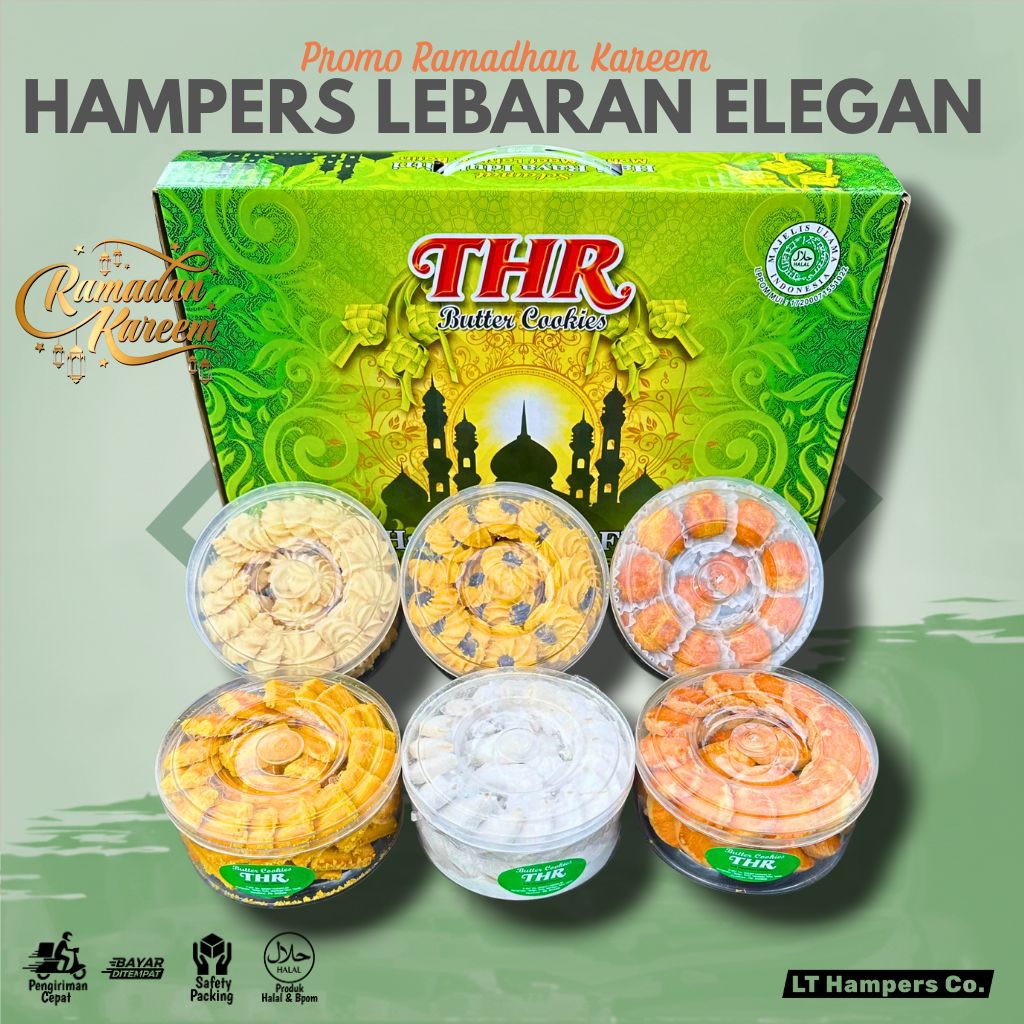 PAKET KUE KERING THR ISI 6 TOPLES PREMIUM HAMPERS PAKET KUE KERING LEBARAN PARSEL KUE KERING LEBARAN