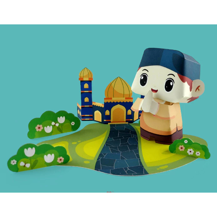 Diy Pola Muslim Lebaran Idul Fitri Papercraft Miniatur Sejarah Warisan Dunia Kerajinan Kertas Tangan Mainan Edukatif Edukasi Anak Dewasa
