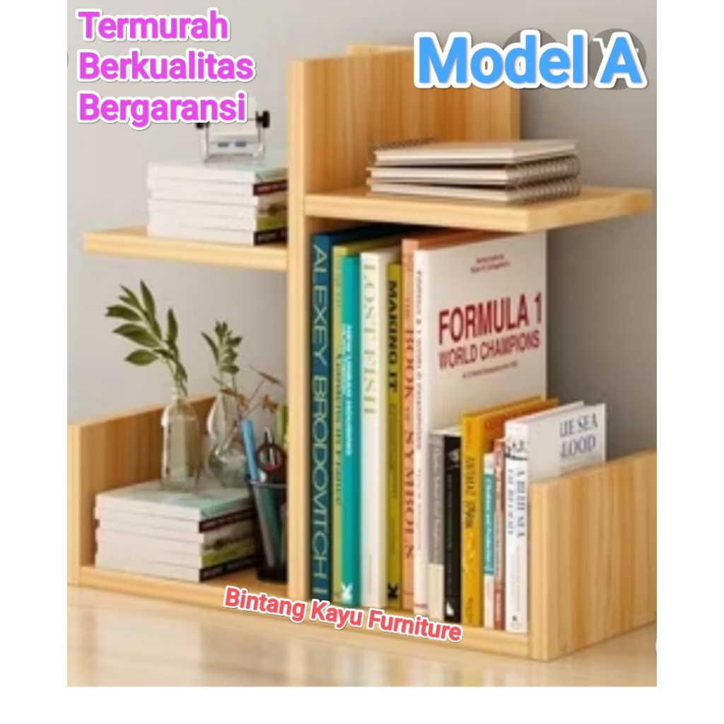 Rak kayu serbaguna / Rak buku / Rak penyimpanan berkas / Rak meja belajar