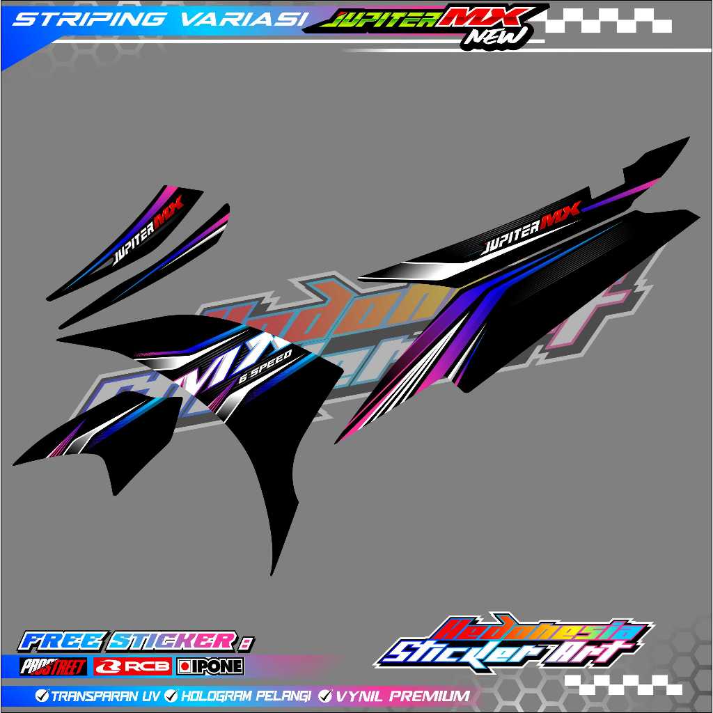 STRIPING VARIASI YAMAHA JUPITER MX 135 NEW / STICKER LIST VARIASI MOTOR JUPITER MX BARU
