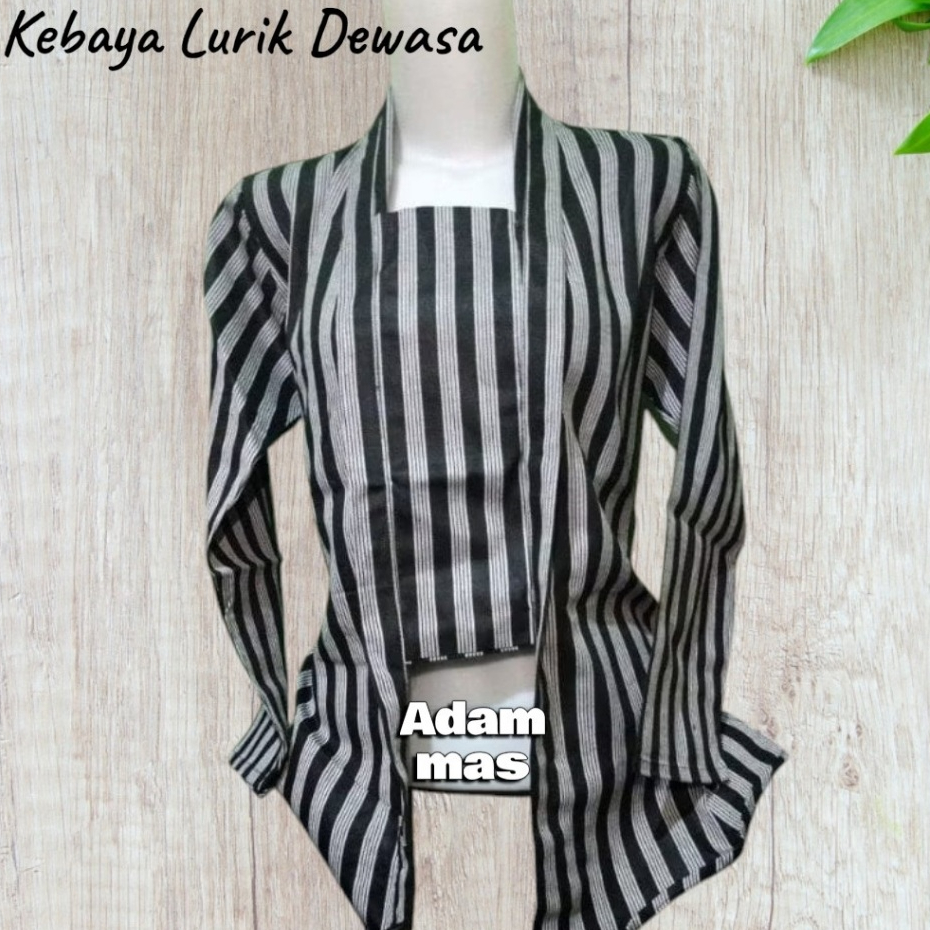Baju Kebaya Wanita Adat Jawa/Kebaya Lurik Jogja Solo/Kebaya Lurik Wanita Dewasa/Baju Lurik Perempuan
