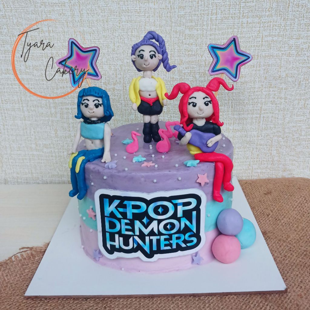 Cake Kpop Demon Hunter | Kue Ulang Tahun Tema Huntrix | Custom Cake Bandung