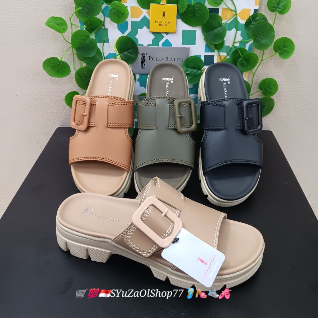 [Bisa COD/100% Original/Art DM 03] Sandal Wanita POLO RALPH HOUSE/Sandal Wanita/Sandal Slide Wanita/