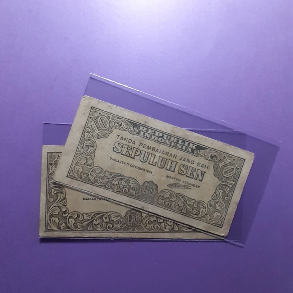 Uang 10 sen seri ori 1945