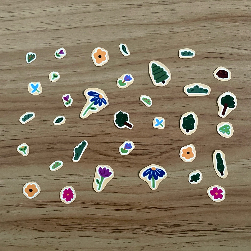 Stiker mini (3) tanaman waterproof anti air vinyl matte sticker pack hiasan lucu aesthetic handphone