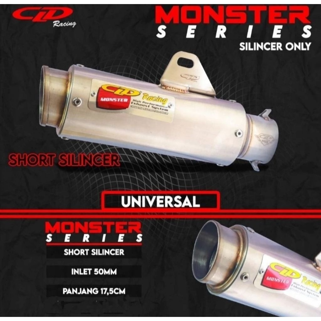SELENCER/SILENCER ONLY CLD RACING TYPE MONSTER RACE PJG 17,5CM INLET 50MM