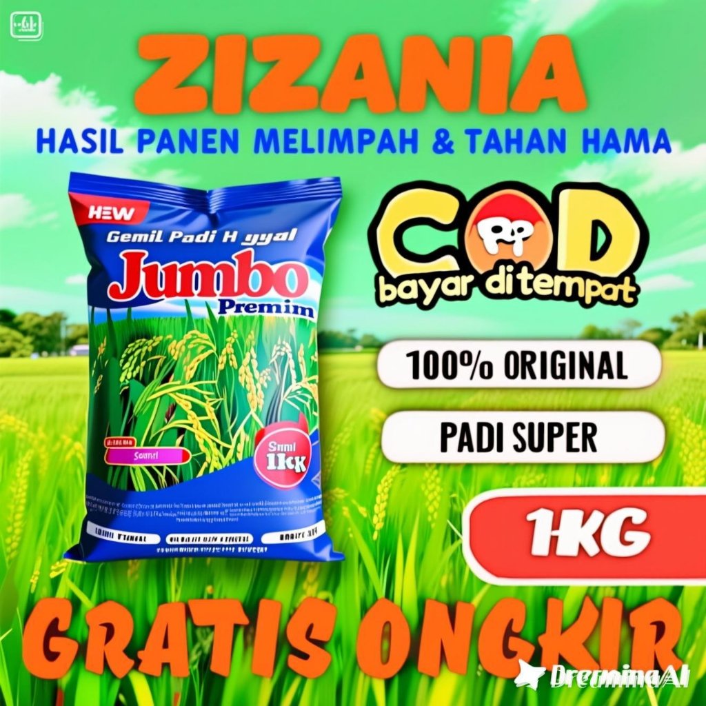 SANGHYANG SRI- Benih Padi Bibit Padi ZIZANIA Kemasan Original Super Premium Neto 1kg
