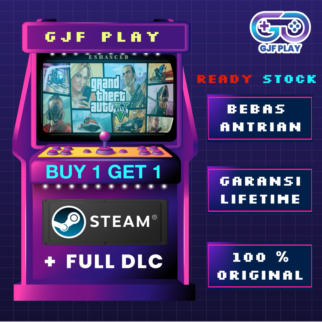 GTA 5 GTA V Grand Theft Auto V Enchanced Game Steam PC Original 100% Anti Limit Garansi Lifetime