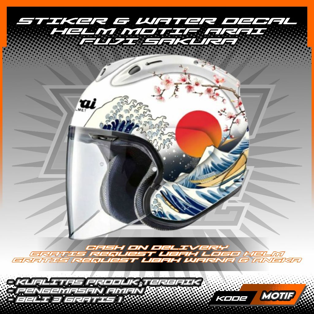 STIKER & WATER DECAL HELM MOTIF ARAI FUJI SAKURA