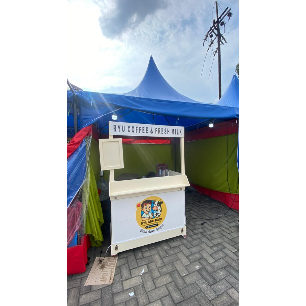 booth minuman / gerobak es teh lipat