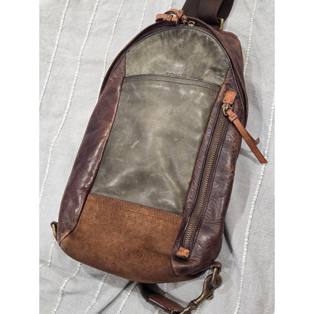 COACH Shoulder Bag 70796 Bleecker Leather Colorblock Sling Bag tas kulit asli