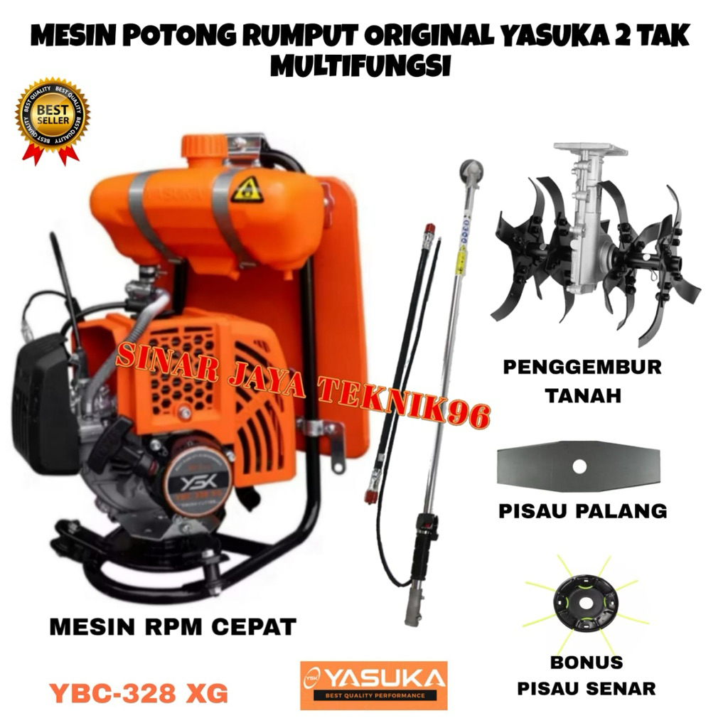 Mesin Potong Rumput Yasuka 2 Tak Multifungsi Komplit Penggembur Tanah