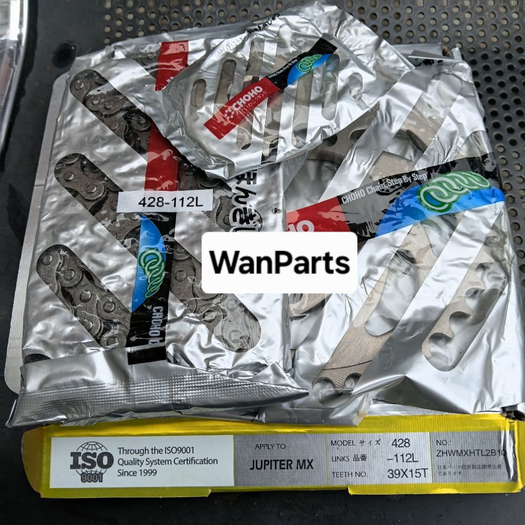 GEAR GIR SET PAKET GEAR DEPAN BELAKANG + RANTAI JUPITER MX 428 - 112L 15T 39T CHOHO