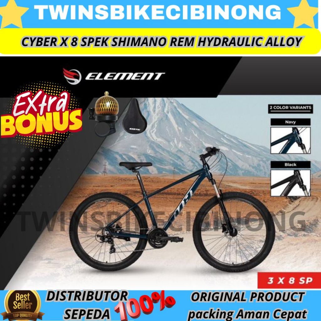 Sepeda Gunung MTB 27,5 ELEMENT CYBER X 8 Hydraulic Brake