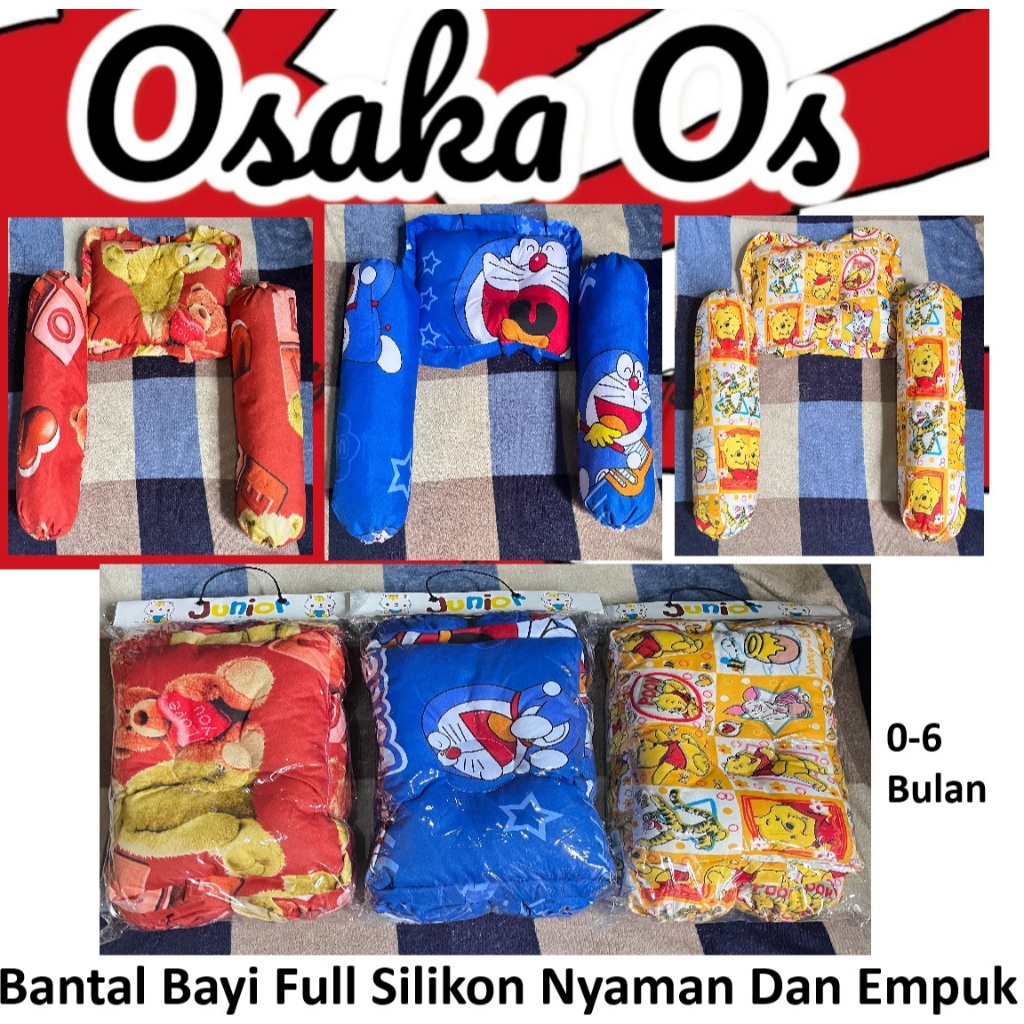 1 Set Bantal Bayi Full Silikon-Bantal Guling Bayi Anti Peyang-Balita 0-6 Bulan