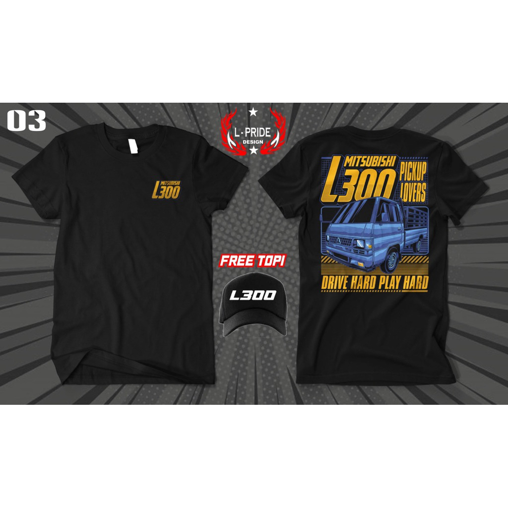 kaos L300 gratis topi T-shrit kaos L300 gratis topi