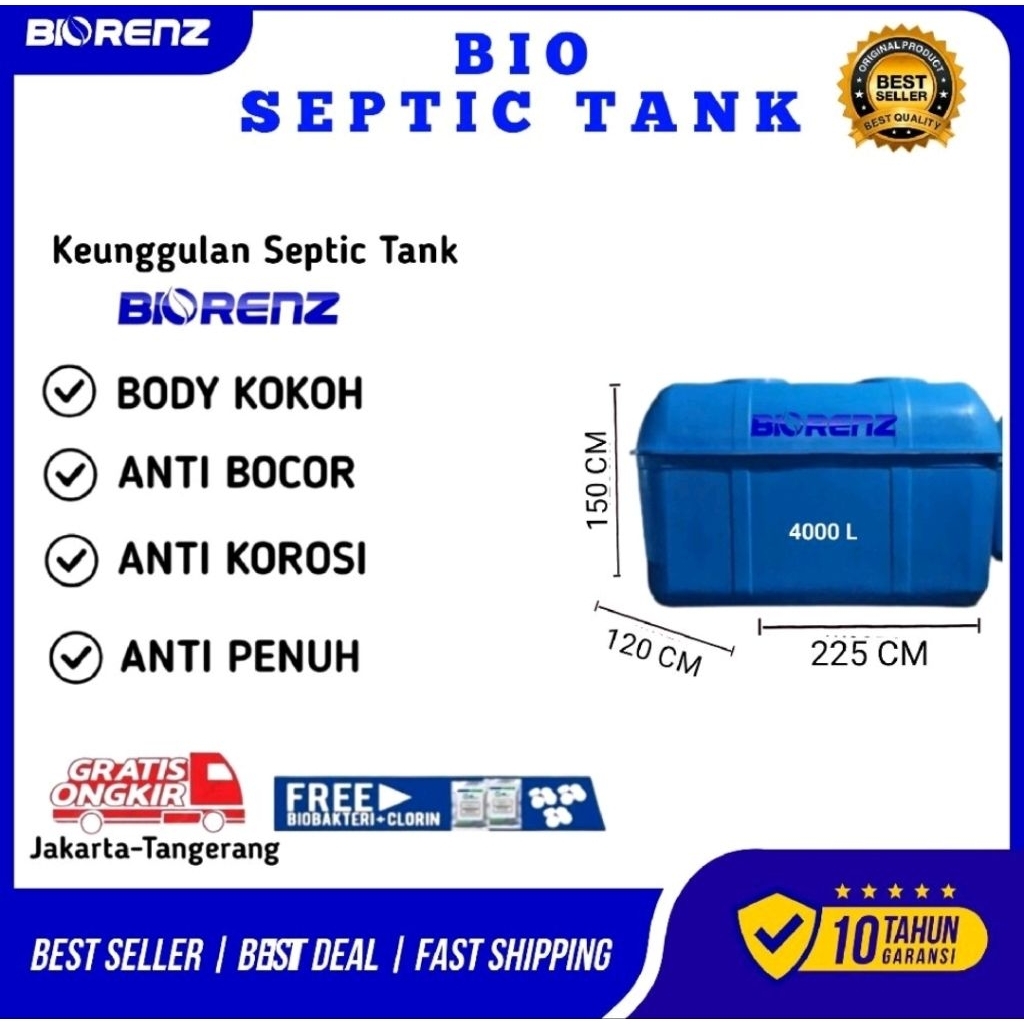 Septic Tank Bio Berkualitas | Anti Bocor & Bau | Ukuran 4000L BIO RENZ