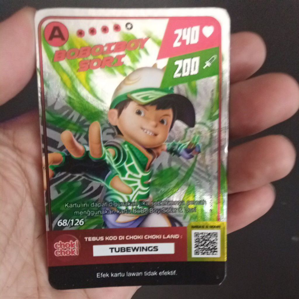 kartu Boboiboy sori original Choki Choki gratis choki choki