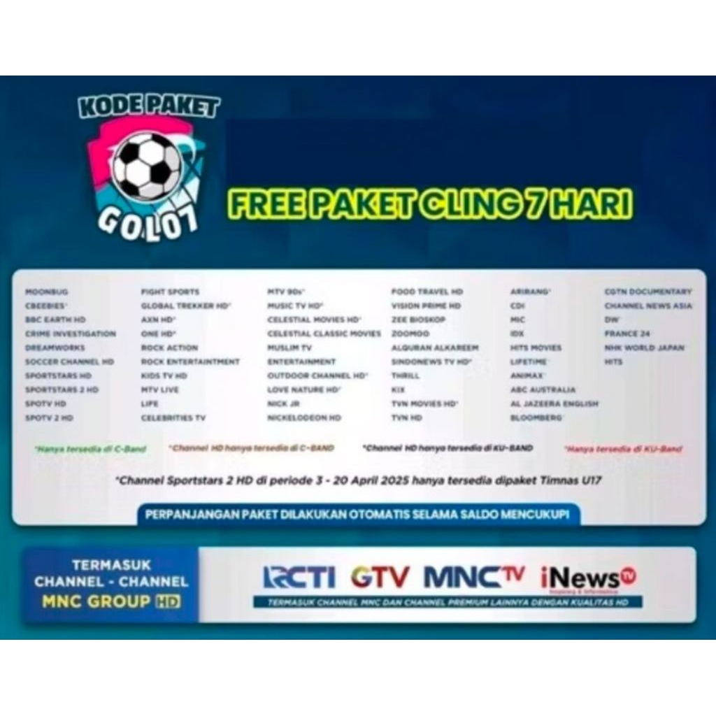 Voucher Paket K-Vision GOL07 7 Hari